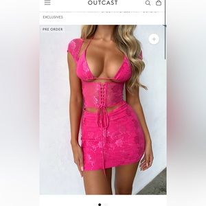 outcast generation mini dress pink